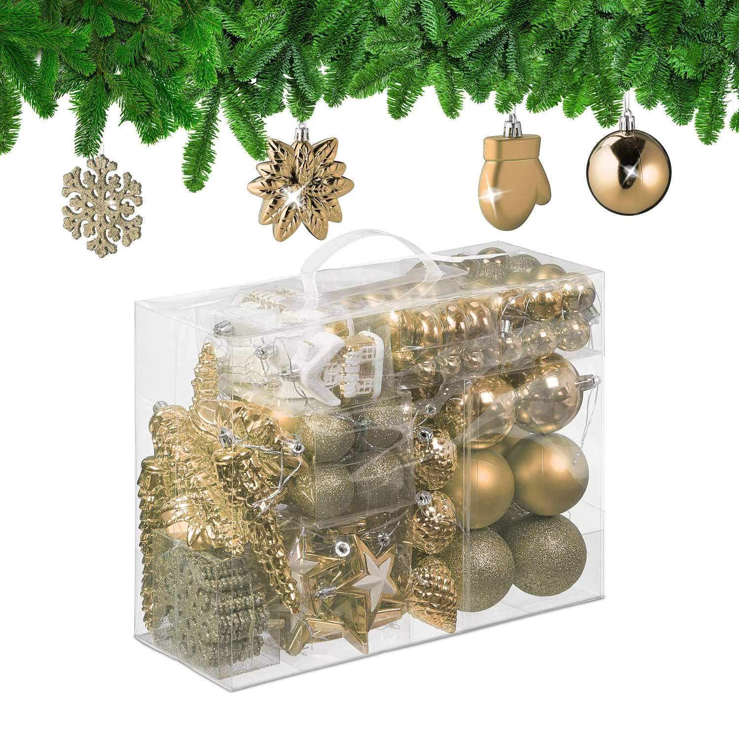 Julepyntsæt – 100 kugler, 10 designs