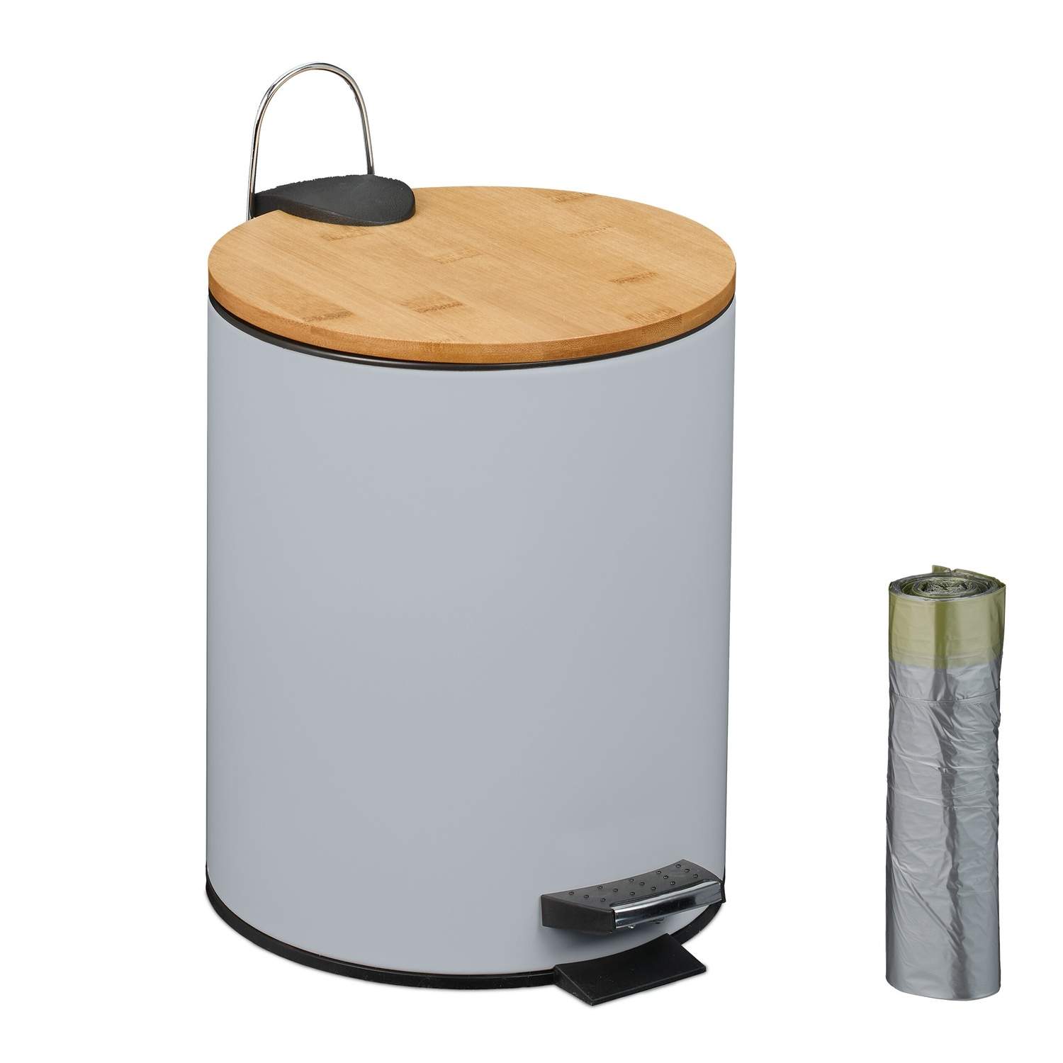 Pedalbehållare 5L – Soft-Close, bambulock, med liners | Hem & Hobby | Pryloteket