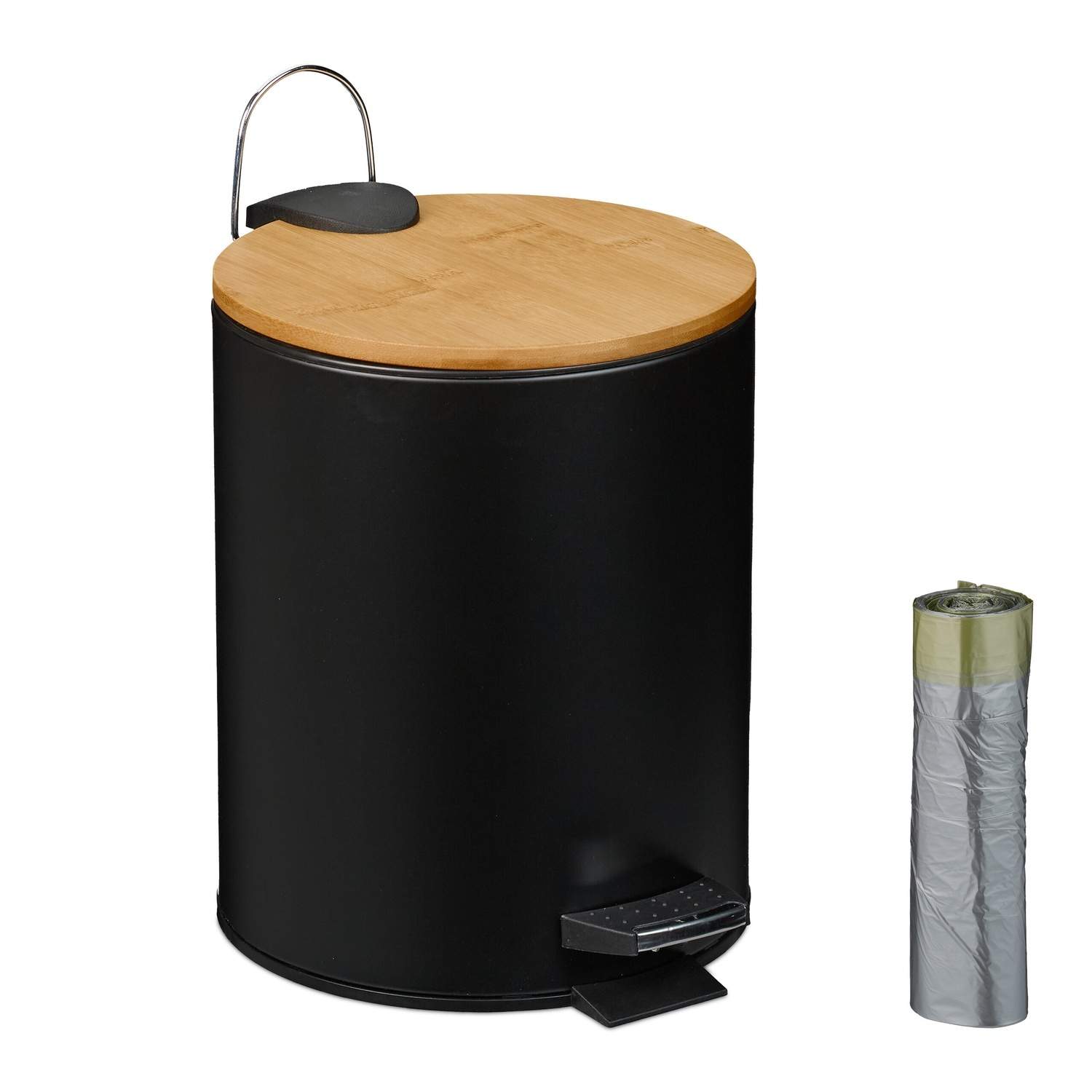 Pedalbehållare 5L – Soft-Close, bambulock, med liners | Hem & Hobby | Pryloteket