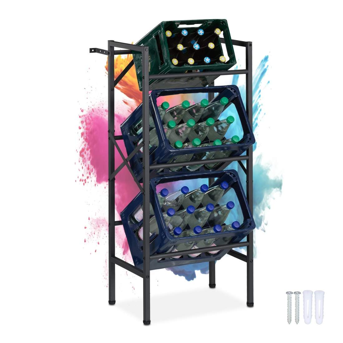 Dryckslådor i svart stål – Rymmer 3 lådor | Hem & Hobby | Pryloteket