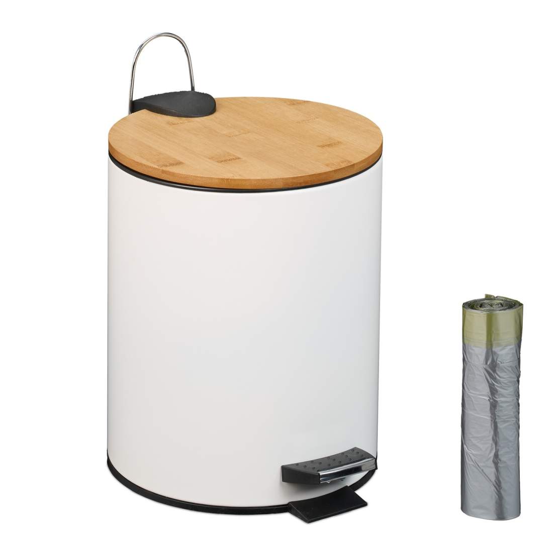 Pedalbehållare 5L – Soft-Close, bambulock, med liners | Hem & Hobby | Pryloteket