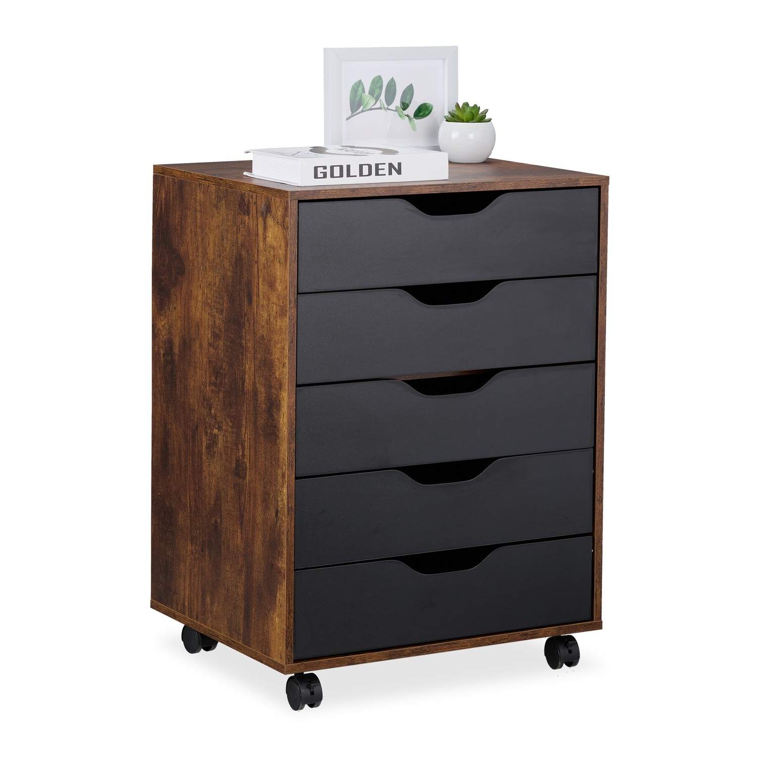 Mobilt arkivskab med hjul – 5 skuffer