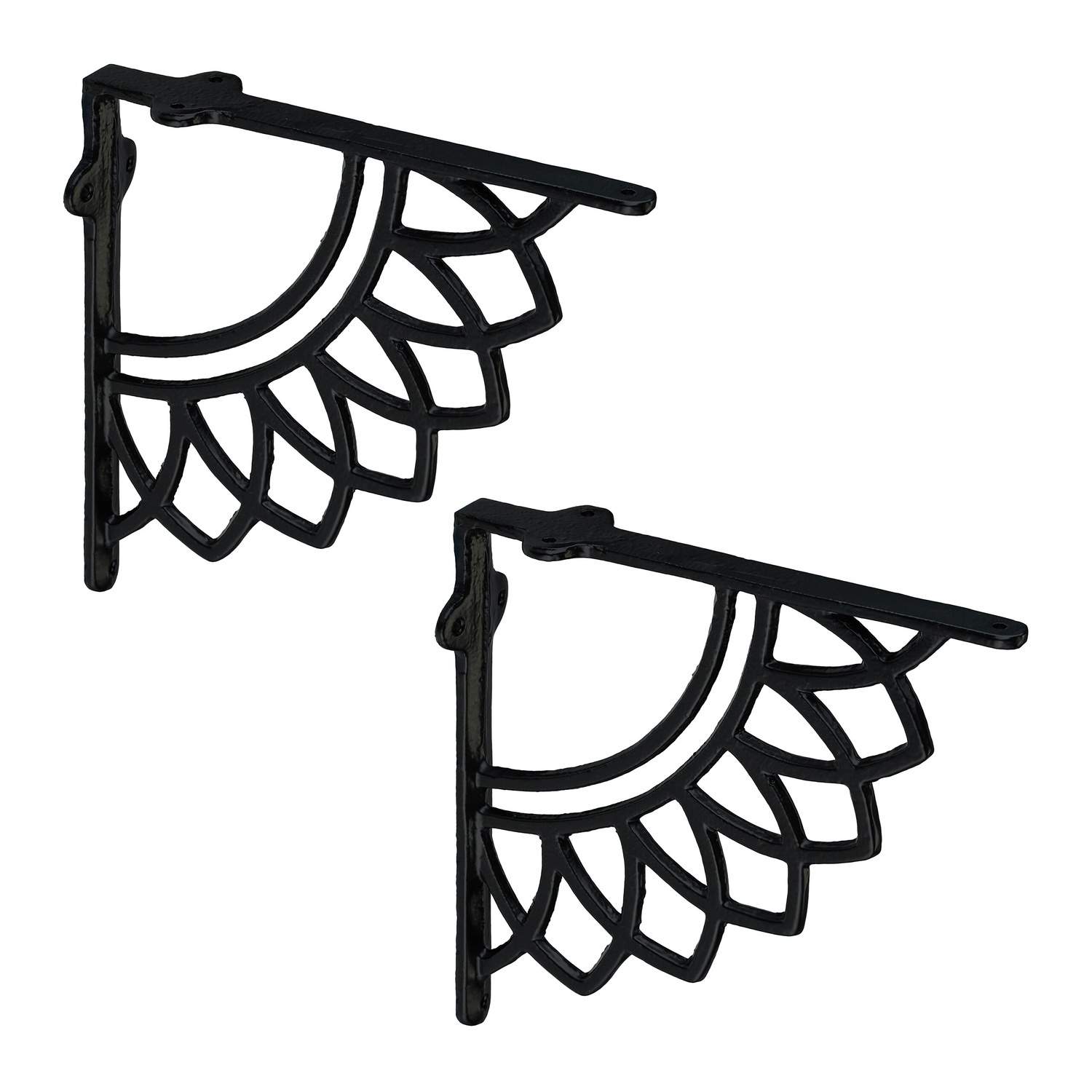 Mandala-hyldebeslag i støbejern – sæt med 2