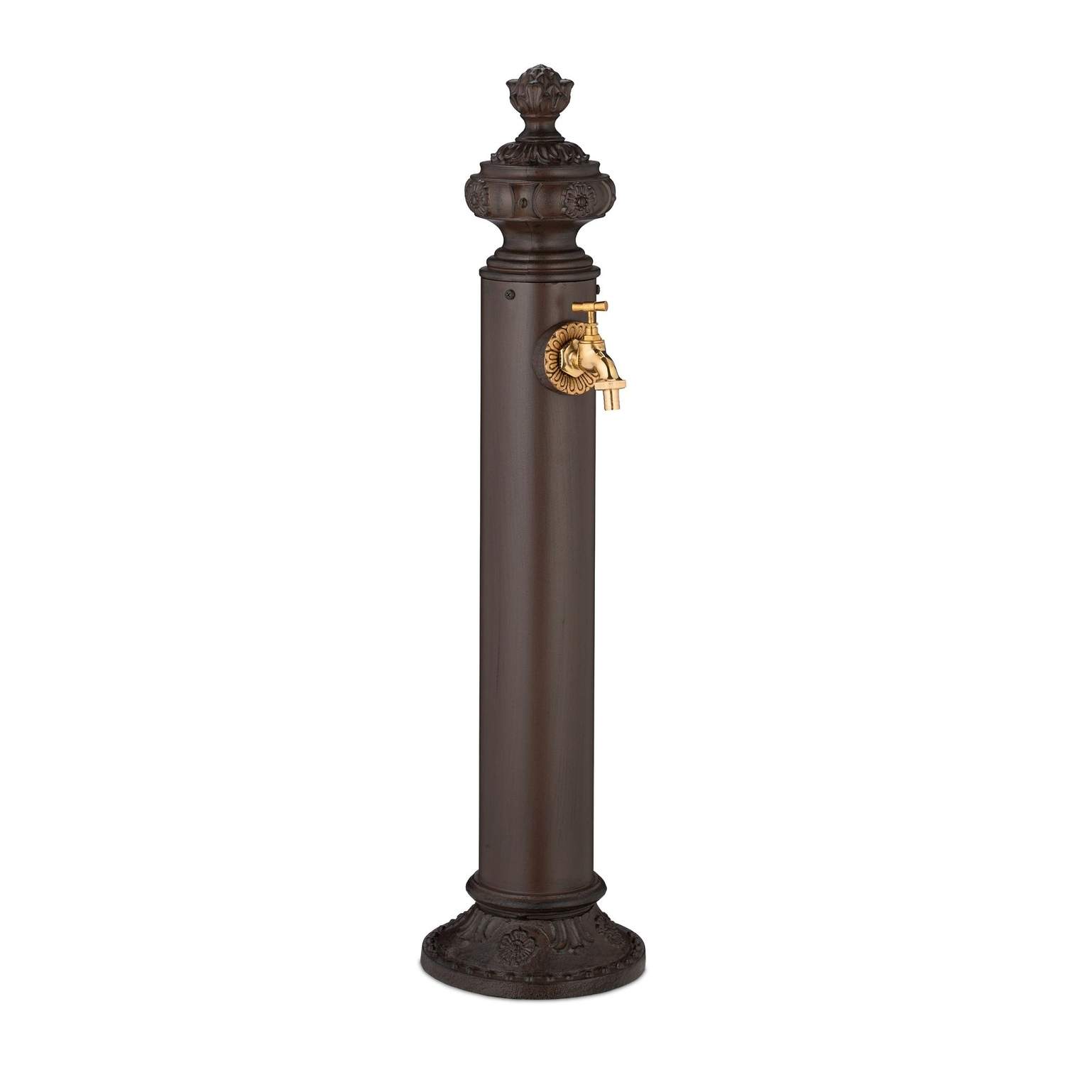 Havefontæne i antik stil med gylden hane, 87 cm