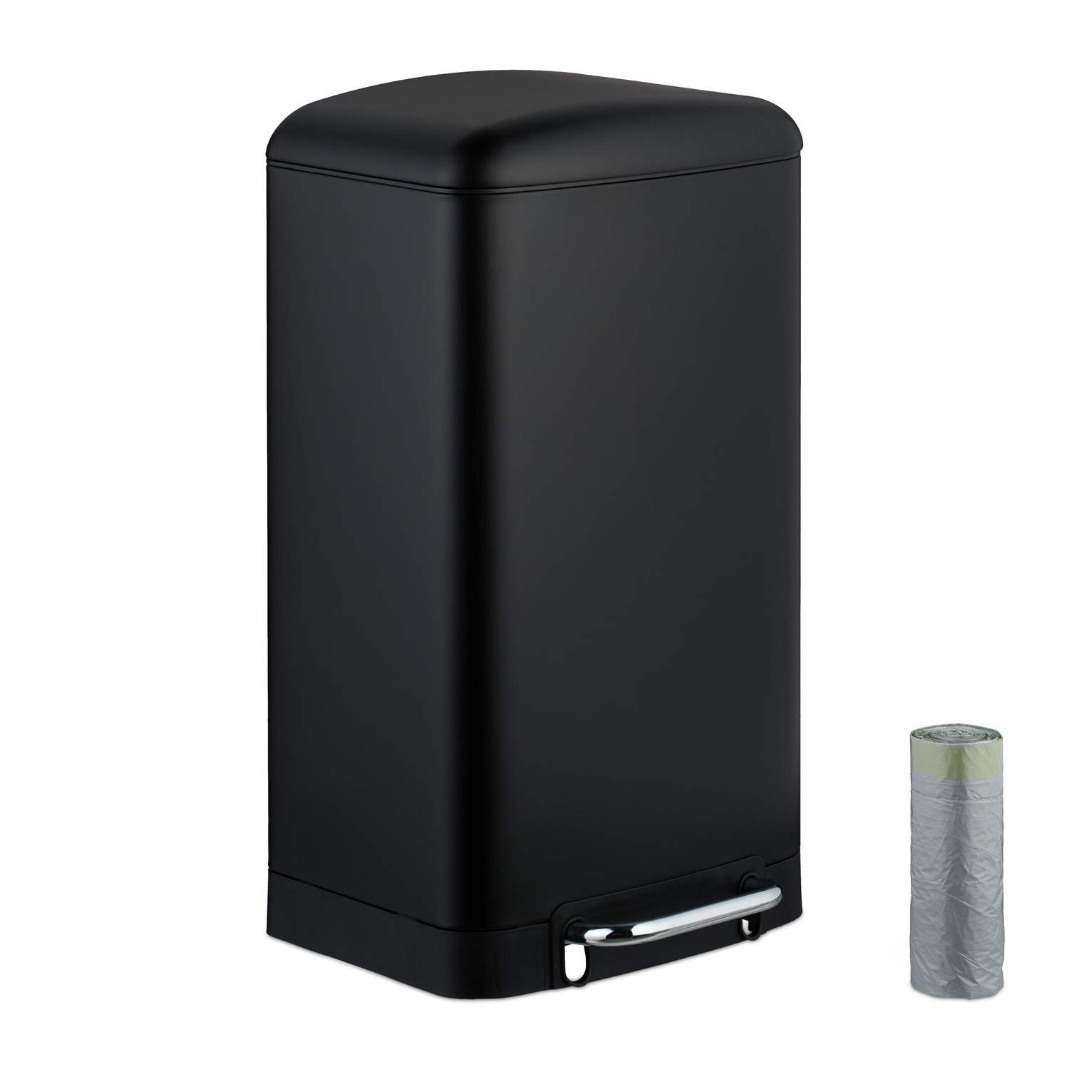 Stor køkkenspand i rustfrit stål – 30L med poser