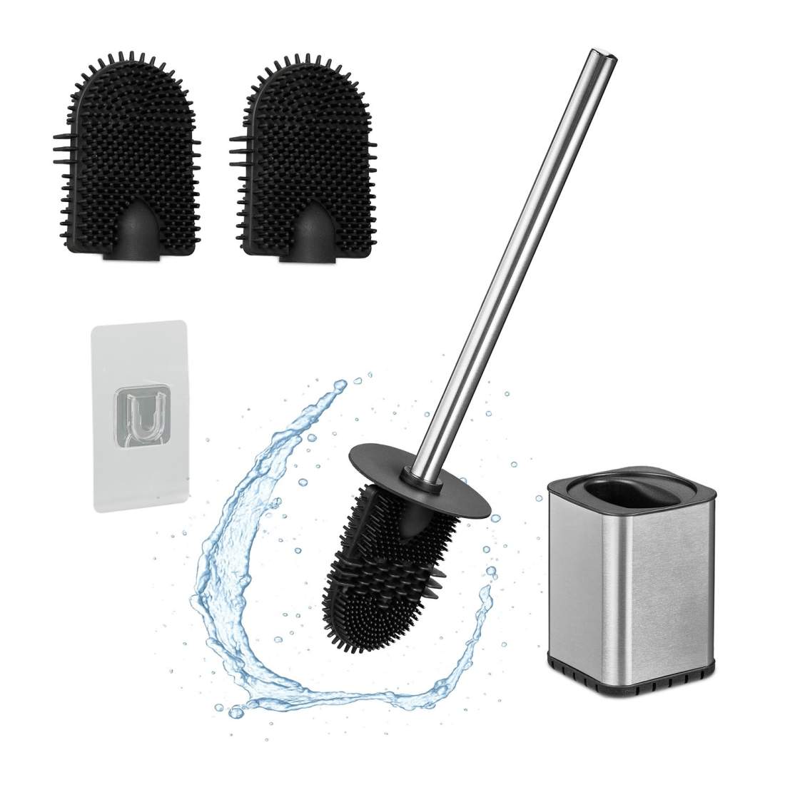 Platt toalettborste med väggmonterad hållare – Hygienic Clean | Hem & Hobby | Pryloteket