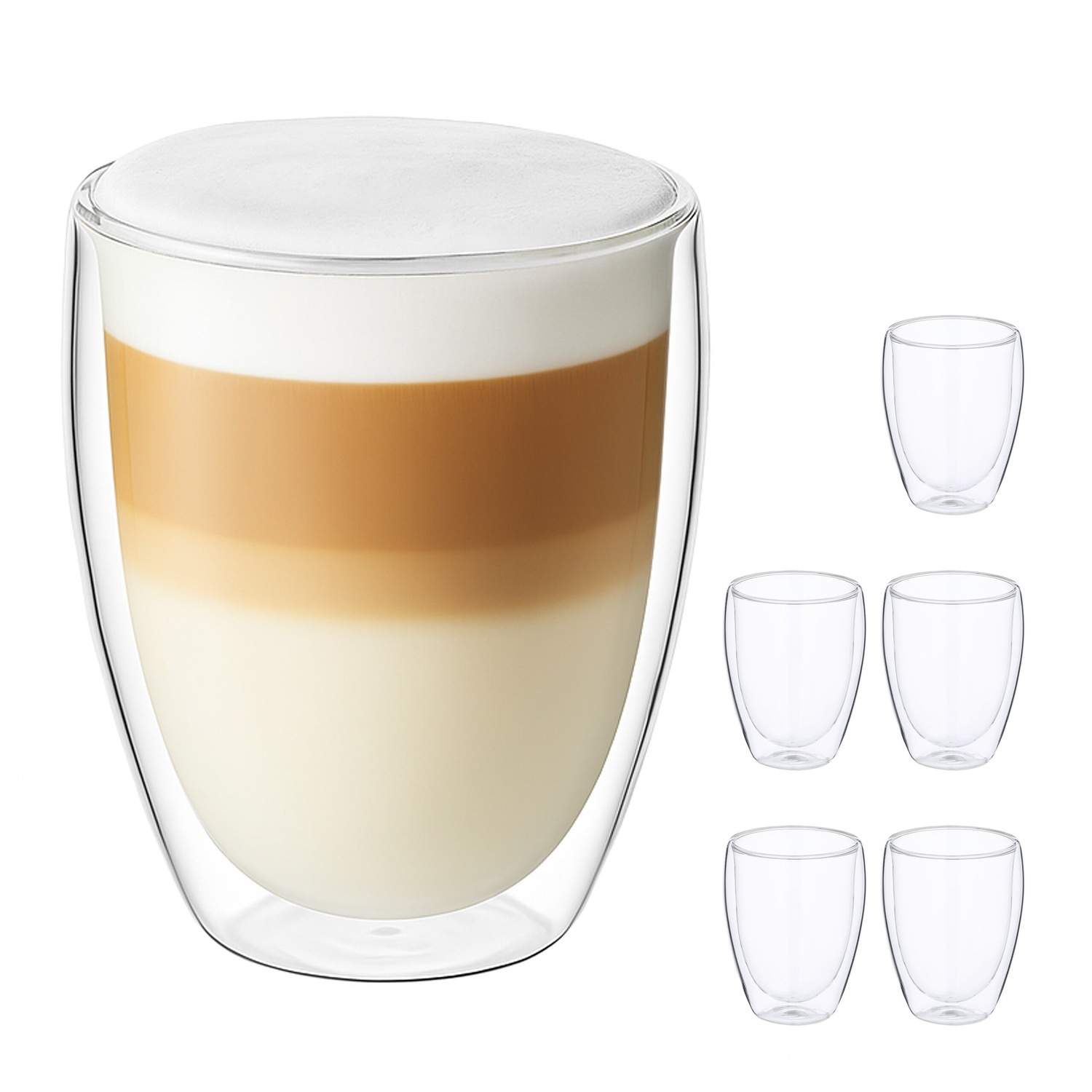 Dubbelväggiga Latte Macchiato-glasögon – värmebevarande | Hem & Hobby | Pryloteket