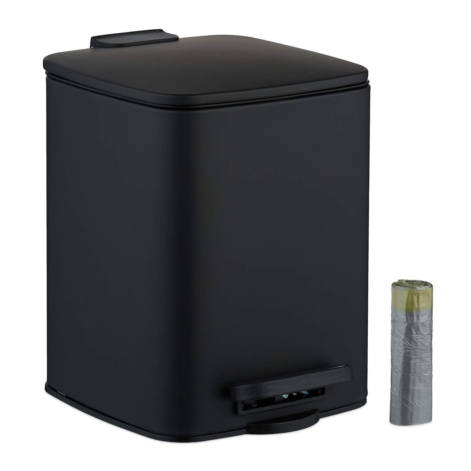 Firkantet pedalbeholder 6L – Håndfrit design med blødt lukket design