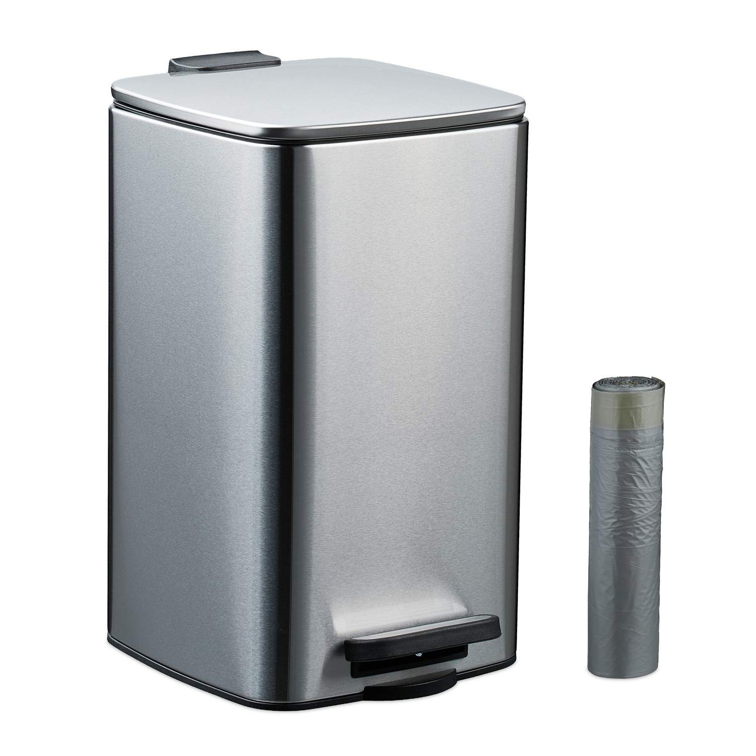 Firkantet pedalbeholder 8L – Håndfrit, blødt-lukke design