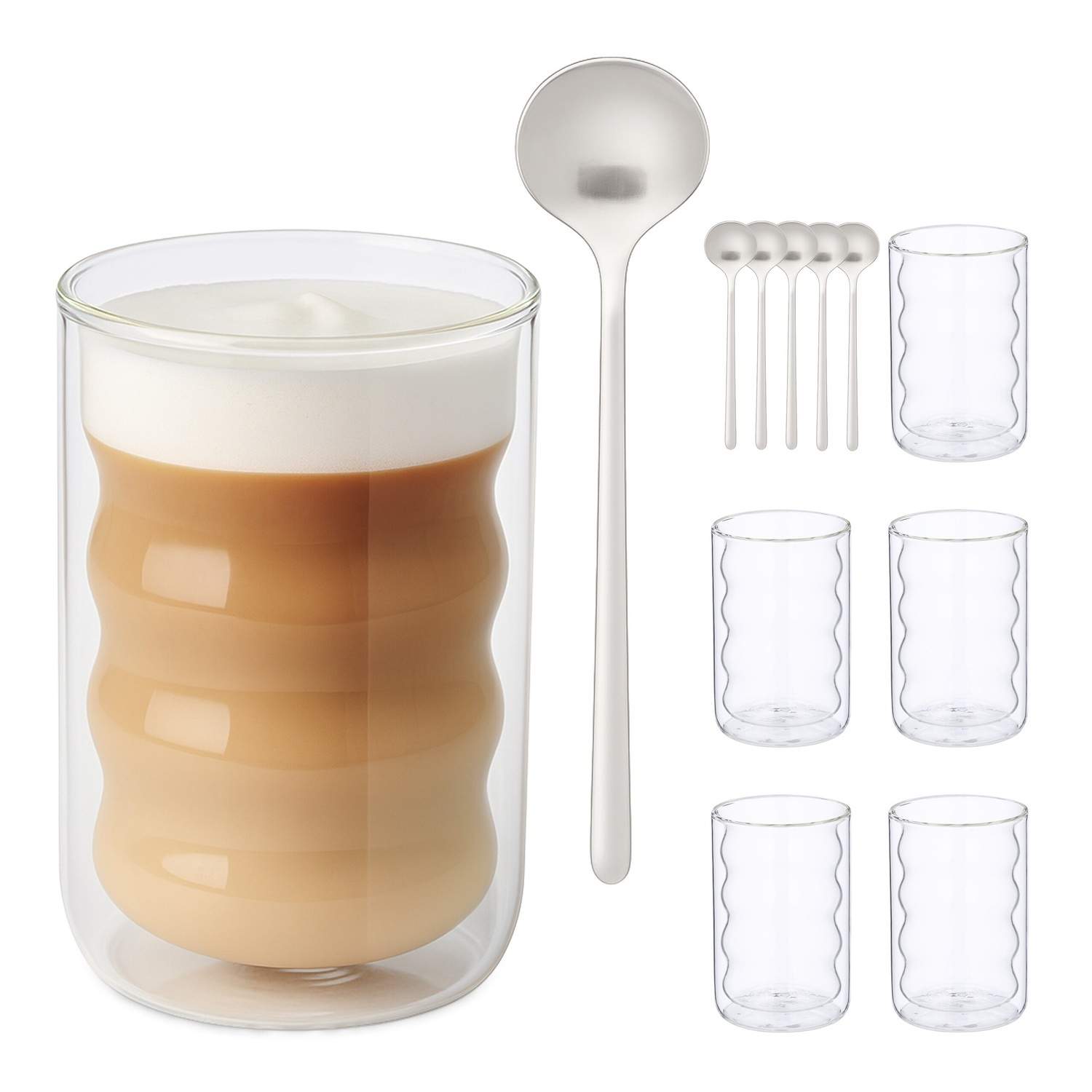 Latte Macchiato-glas – dobbeltvæggede med skeer