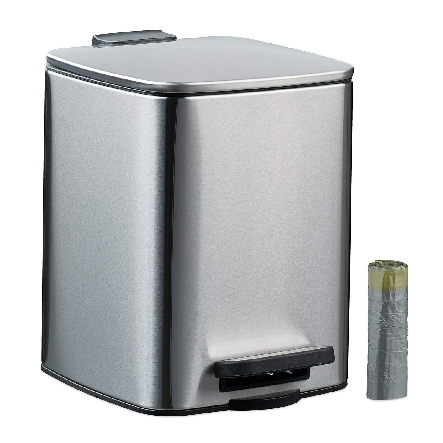 Firkantet pedalbeholder 6L – Håndfrit design med blødt lukket design