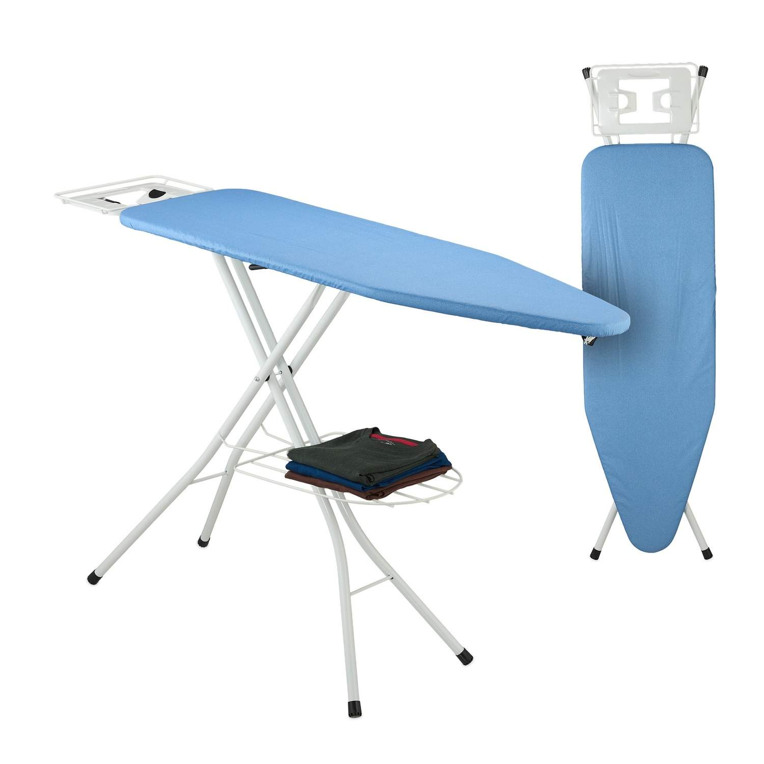 Højdejusterbart strygebræt med jernstøtte, 120 x 38 cm