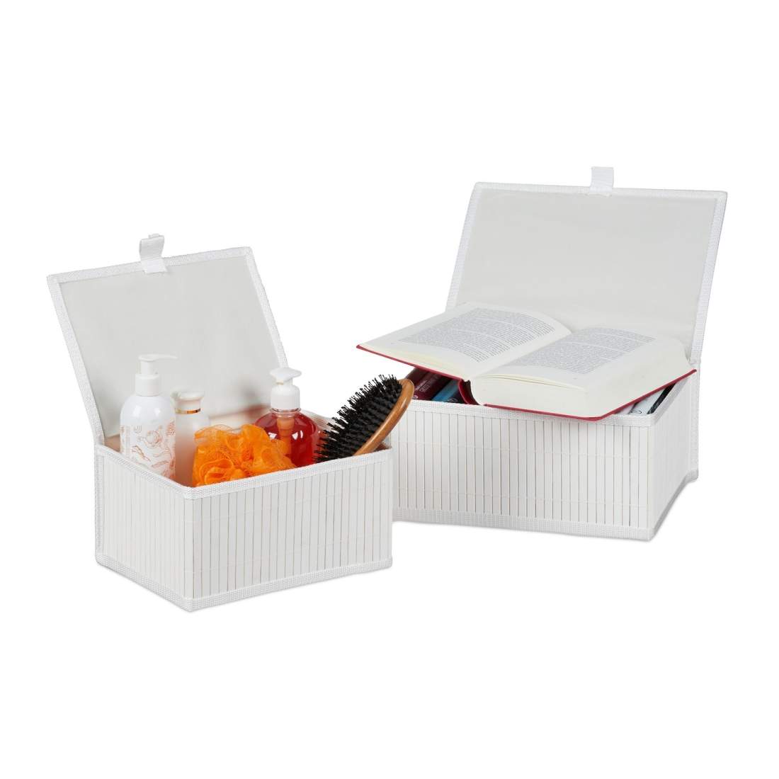Bambu förvaringslådor set med 2 – mångsidigt, dammfritt | Hem & Hobby | Pryloteket