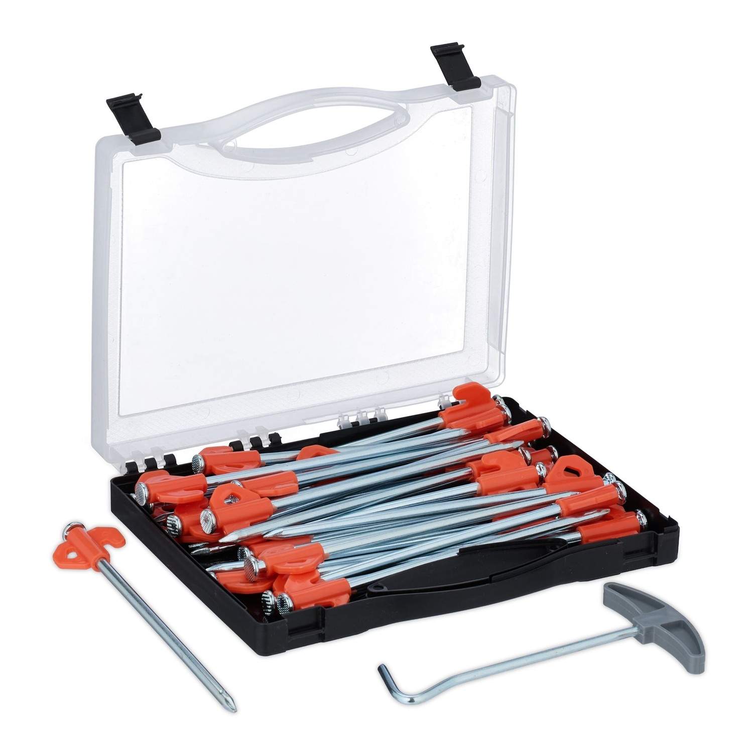 Stål jordpløkkesæt – 30 holdbare pløkke med æske