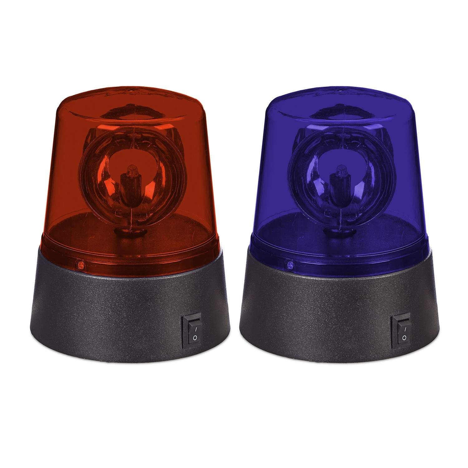 360° roterende LED festlys – rødt og blåt sæt