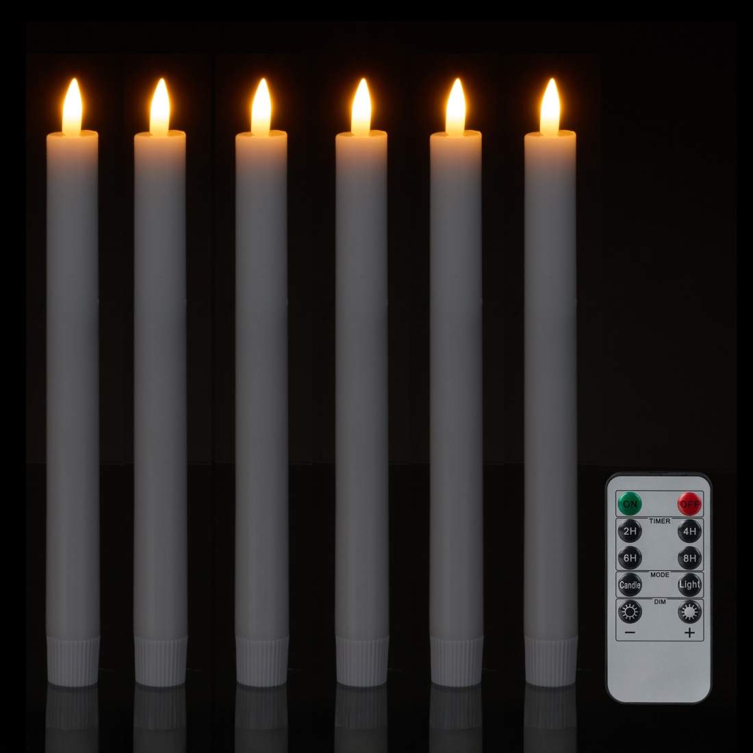 LED koniska ljus med timer och fjärrkontroll – set med 6 st | Hem & Hobby | Pryloteket