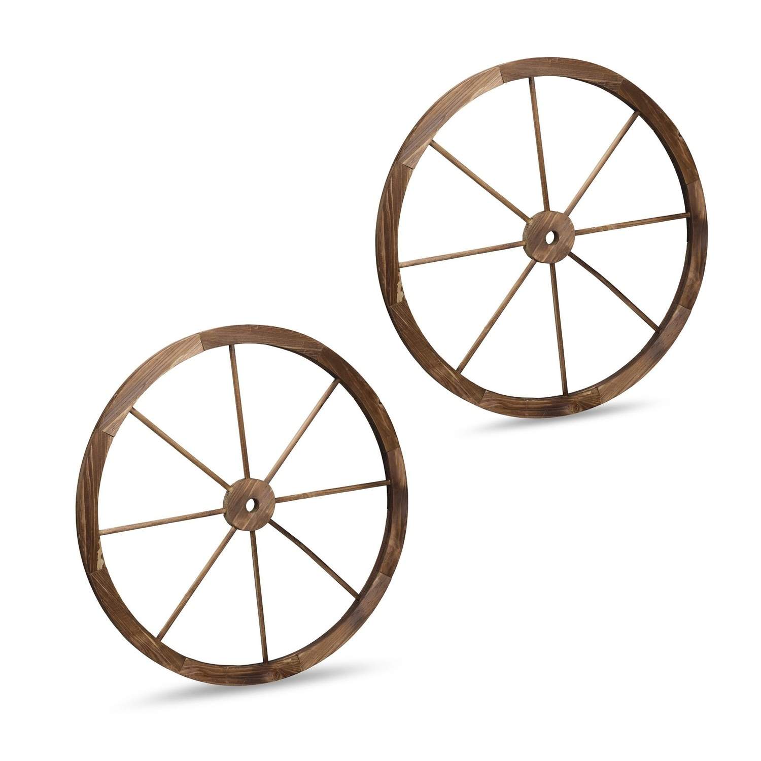 Trævognshjul, 75 cm, sæt med 2 – rustik indretning