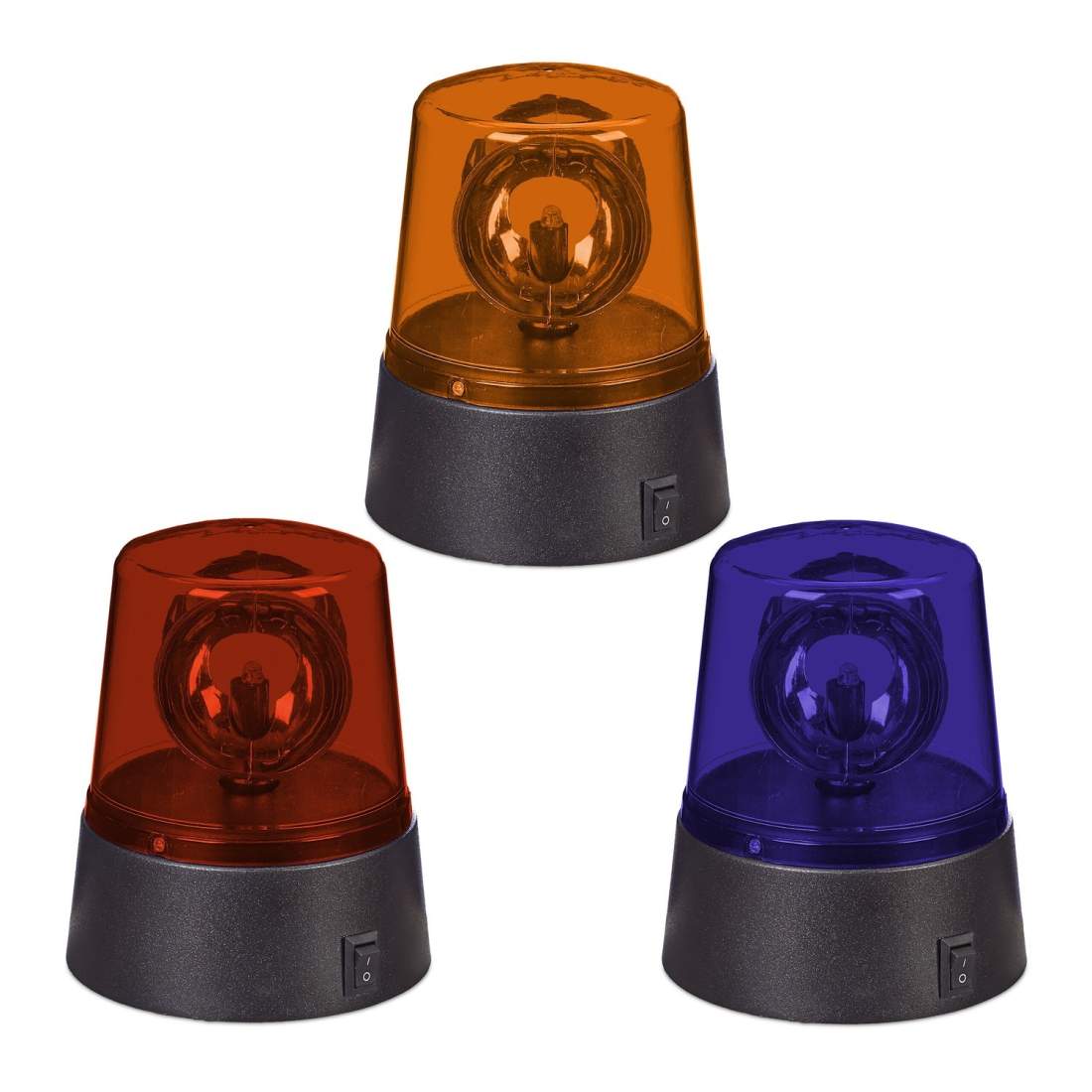 360° roterande LED-festljus – röd, blå, gul | Hem & Hobby | Pryloteket