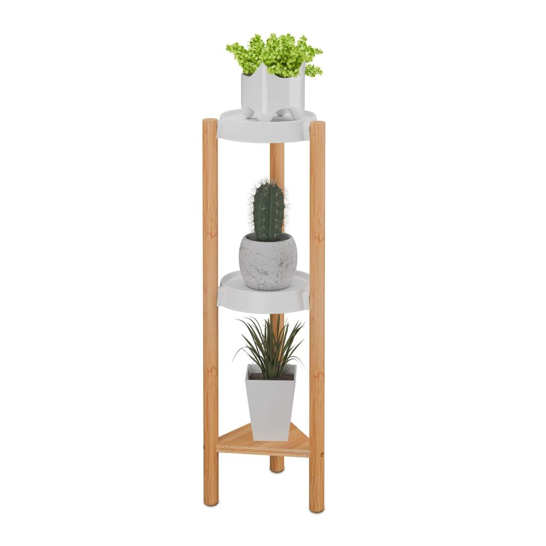 Växtställ i bambu och plast för inomhusbruk – stor displayhylla | Hem & Hobby | Pryloteket