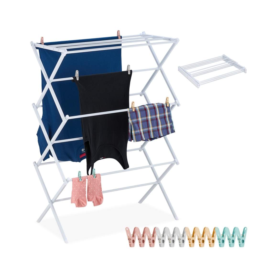 Vikbart torkställ med 6 våningar och 11 skenor | Hem & Hobby | Pryloteket