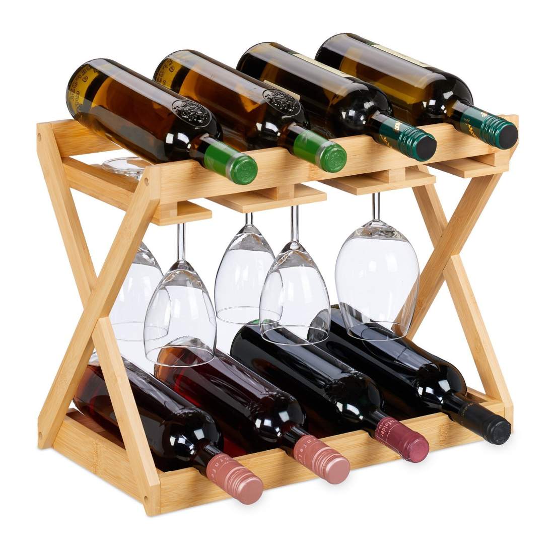 Vinställ med glashållare – Rymmer 8 flaskor | Hem & Hobby | Pryloteket