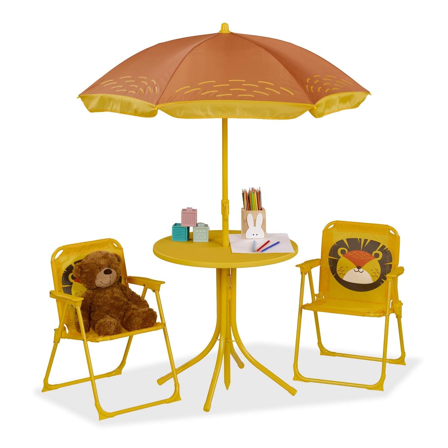 Campingset för barn med justerbart parasoll – 4-delad möbel | Hem & Hobby | Pryloteket