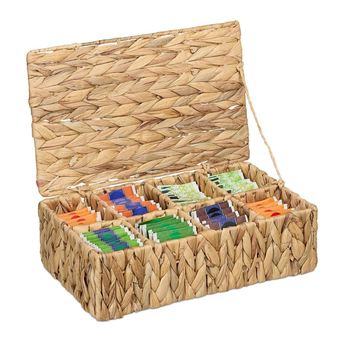 Vävd telåda med 8 fack – Natural Organizer | Hem & Hobby | Pryloteket