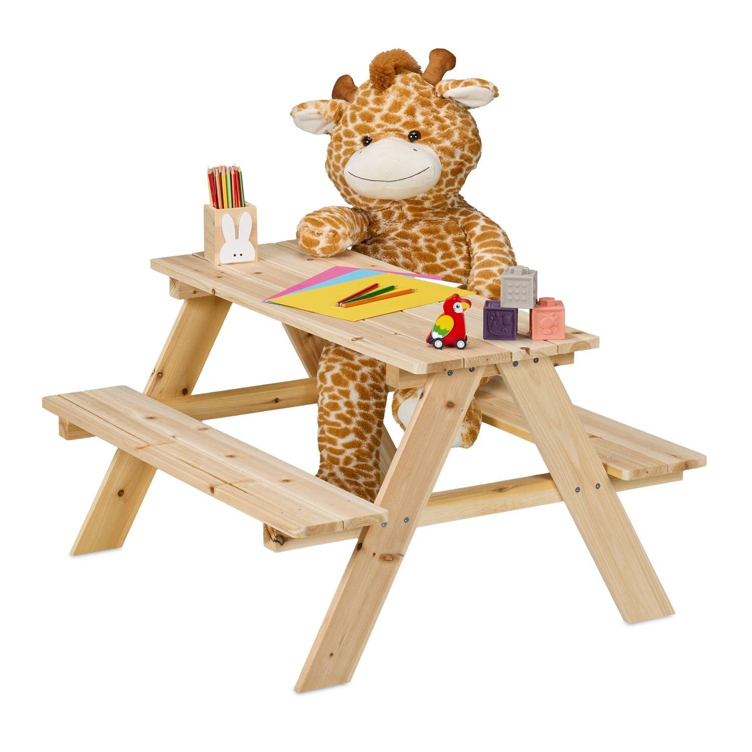 Picnicbord i træ til børn – børnevenlig udendørs siddepladser