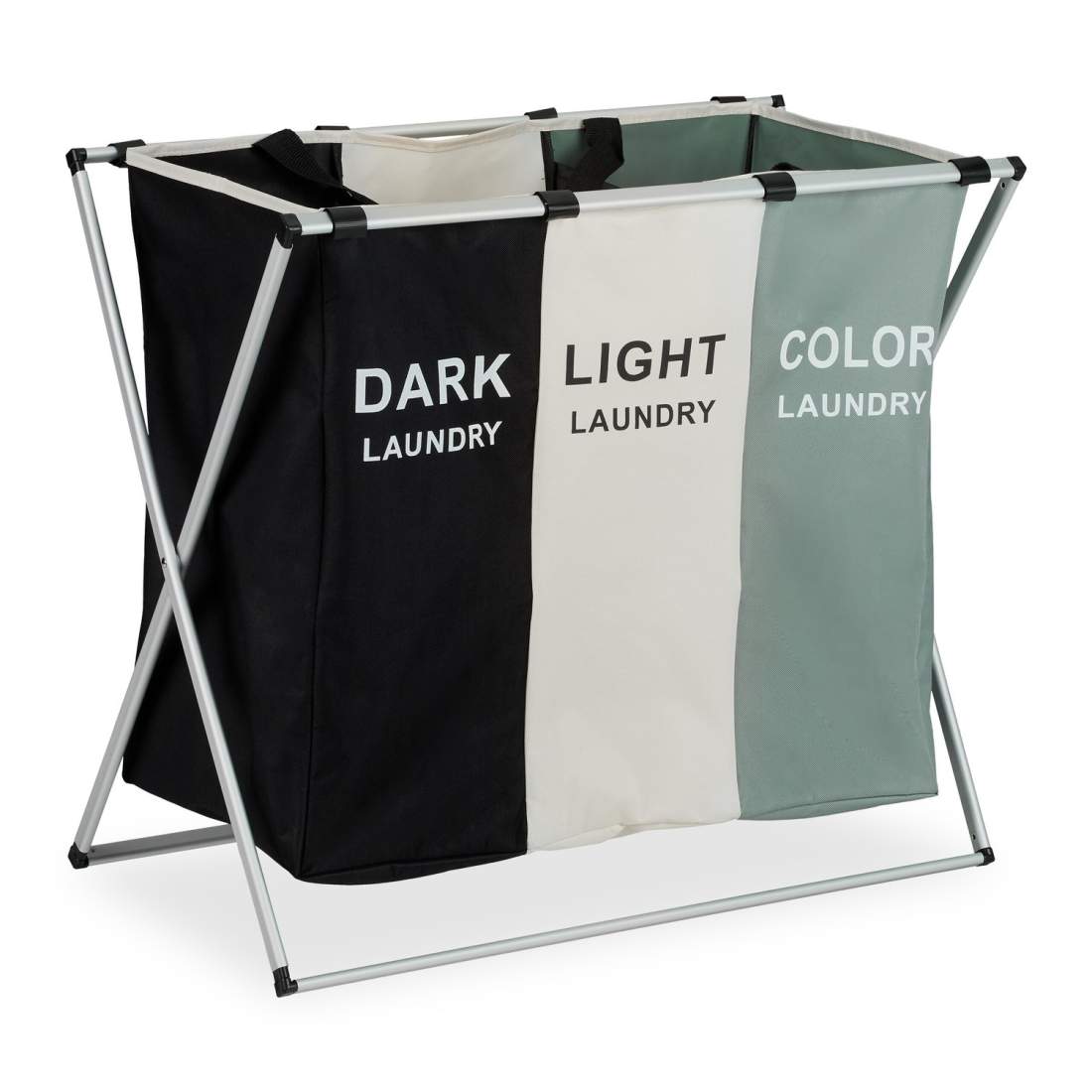 Tvättkorg med 3 fack – hopfällbar och platsbesparande | Hem & Hobby | Pryloteket