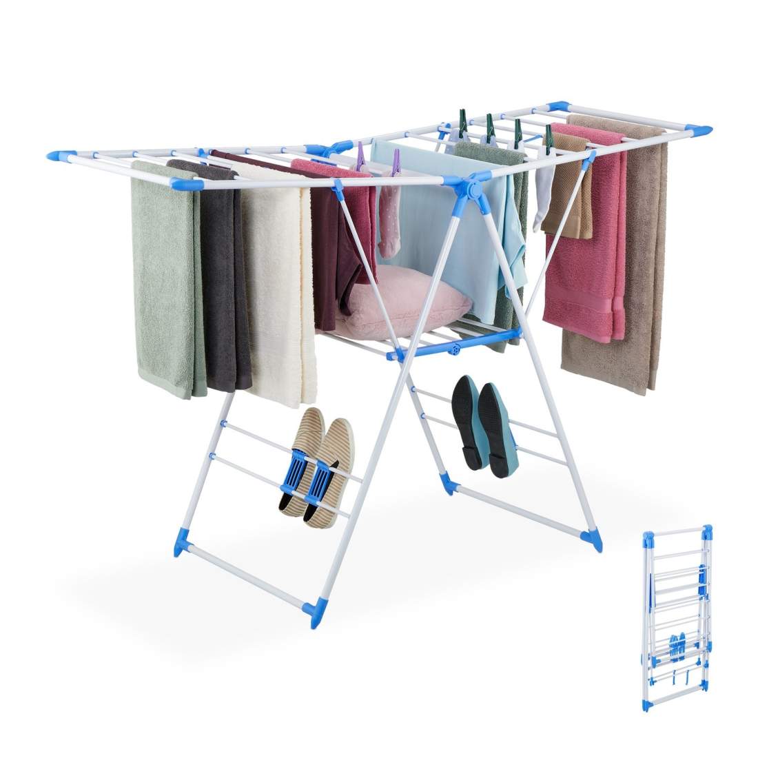 Vikbart torkställ med skohållare | Hem & Hobby | Pryloteket