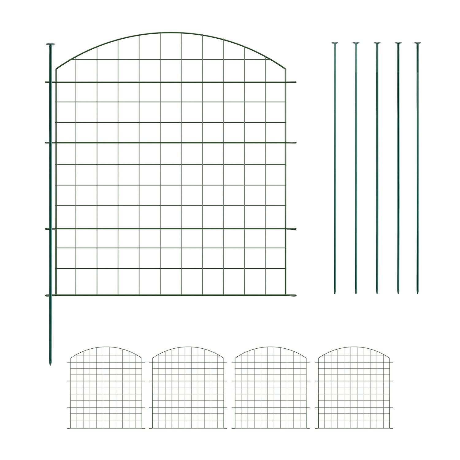 Metalhavehegn – 5 buede paneler til beskyttelse af dammen