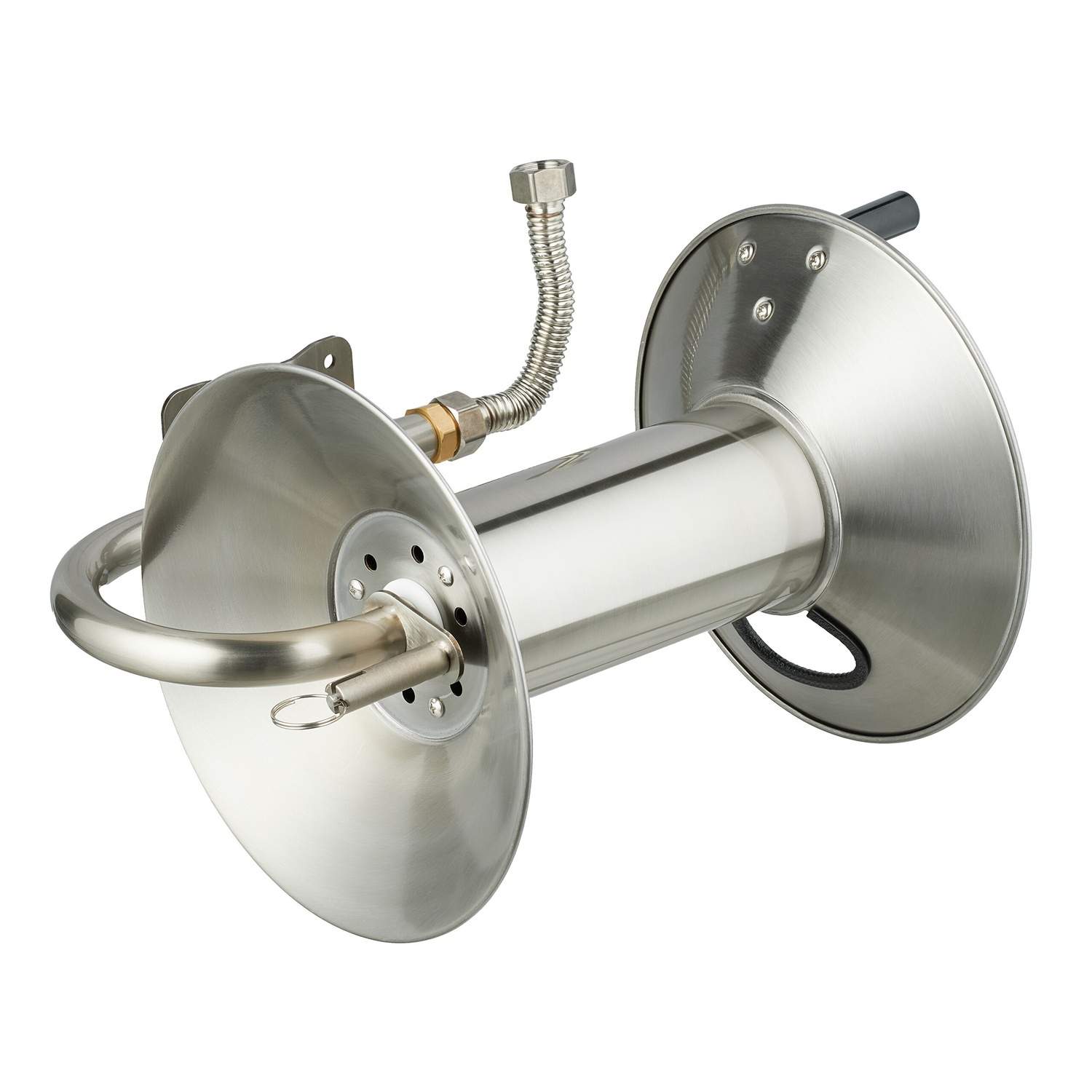 Vægmonteret haveslangevinde – pladsbesparende rustfrit stål