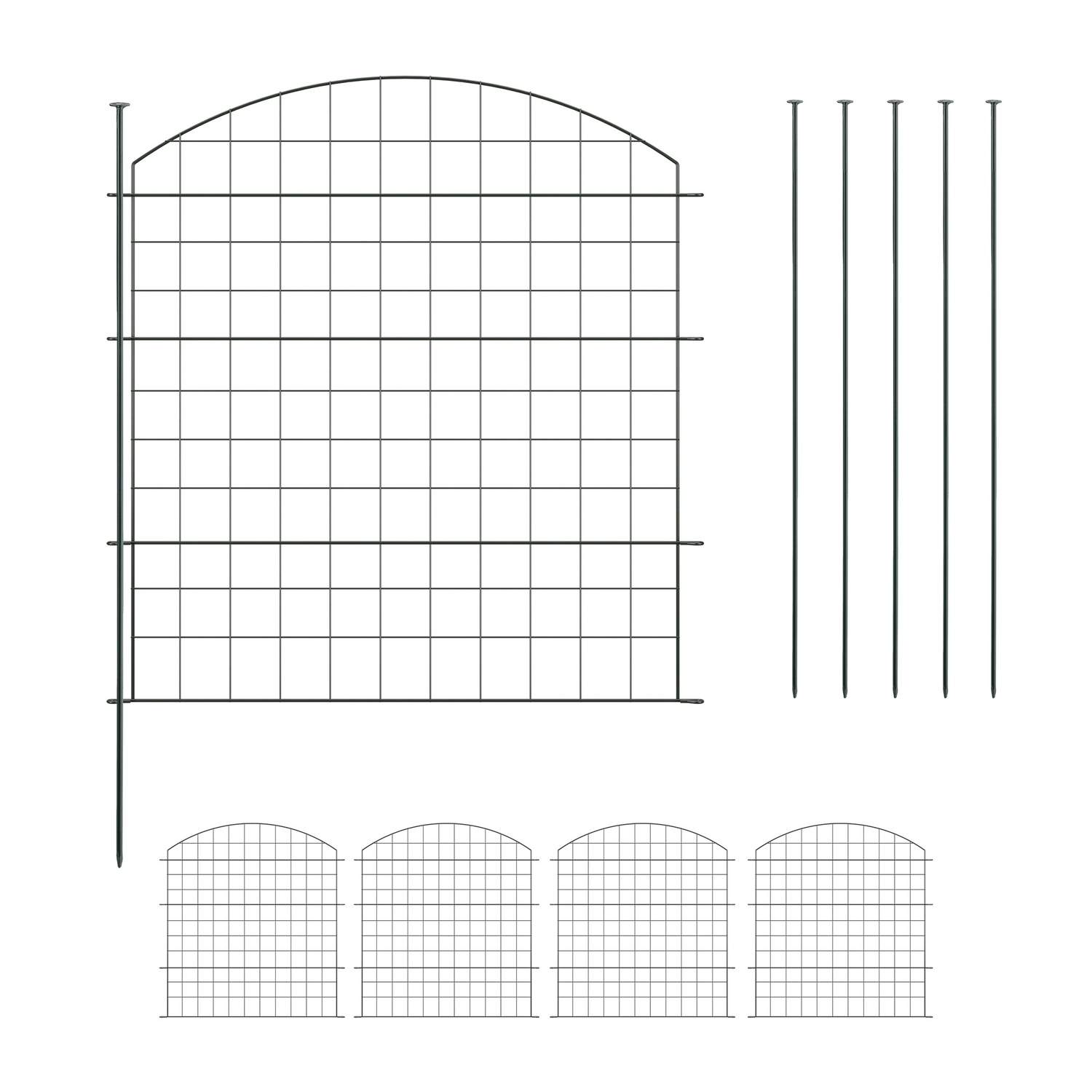 Metalhavehegn – 5 buede paneler til beskyttelse af dammen
