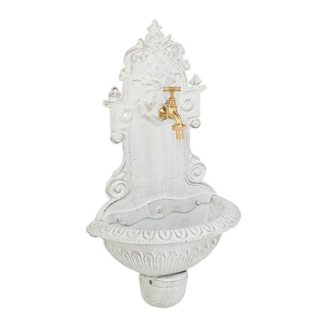 Trädgårdsväggfontän med kran – gjutjärnsbassäng | Hem & Hobby | Pryloteket