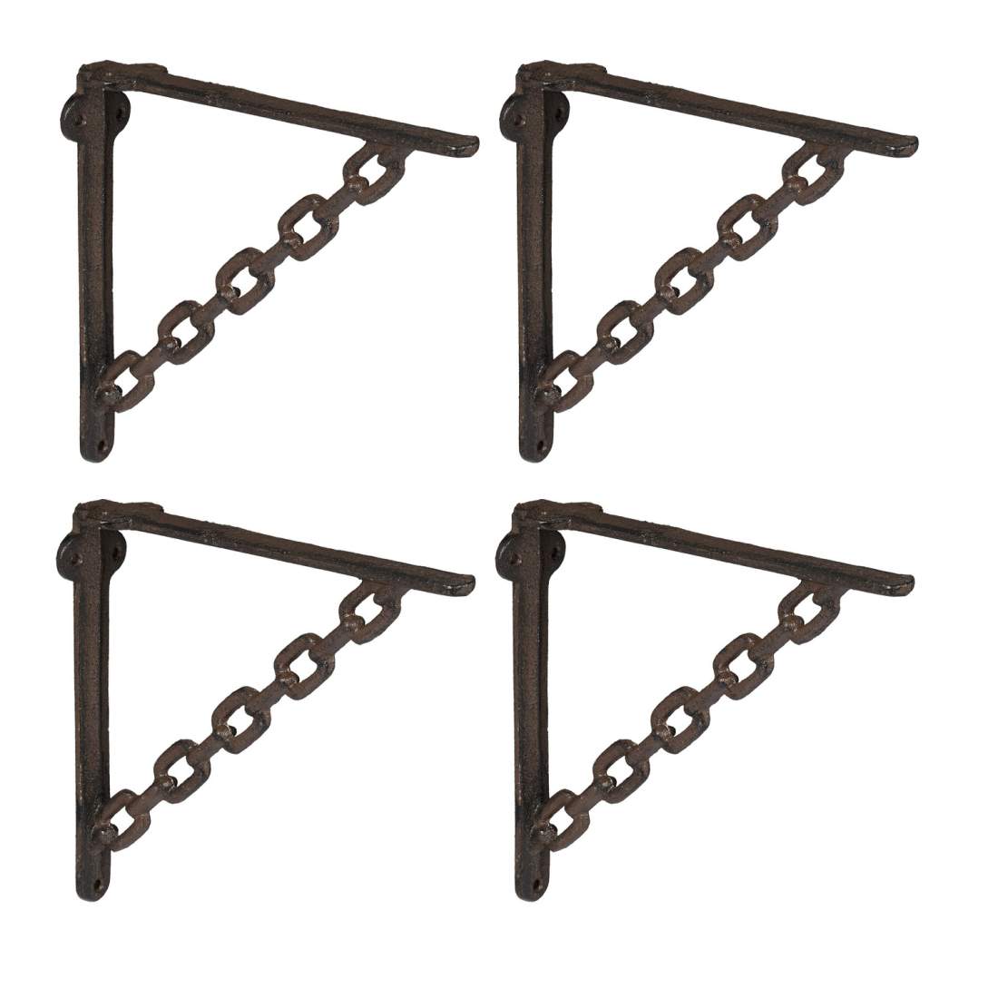 Hyllfästen i gjutjärn, kedjedesign, set om 4 | Hem & Hobby | Pryloteket