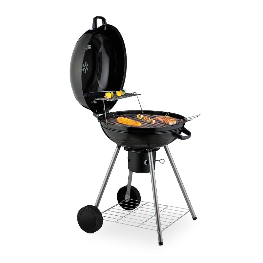 XXL Vattenkokare BBQ Grill med termometer och hjul | Hem & Hobby | Pryloteket