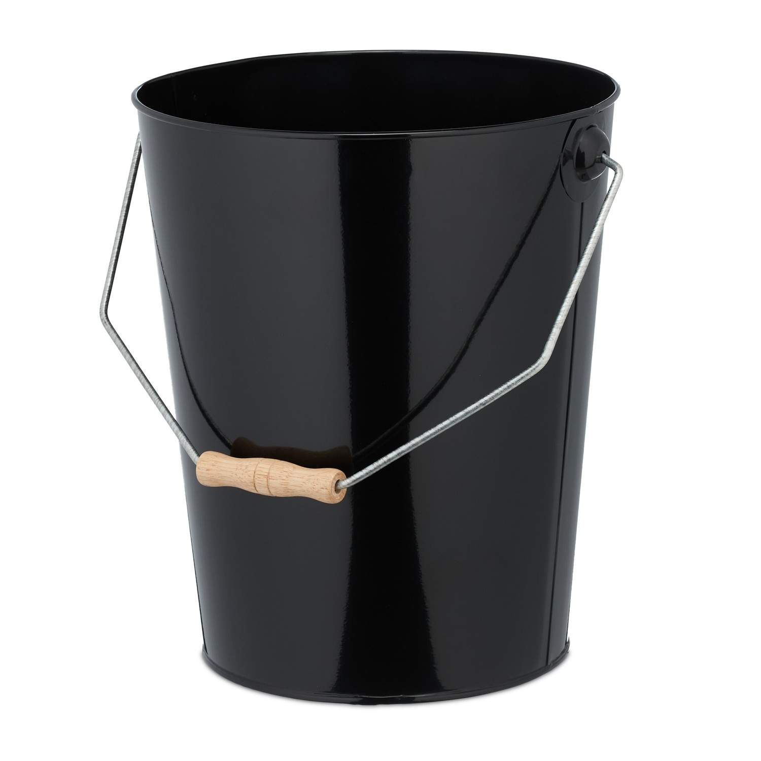 Sort kulspand – stor kapacitet med håndtag