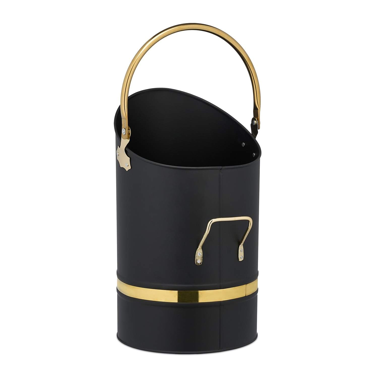 Coal Scuttle 12L – Matsort jern med guldaccenter