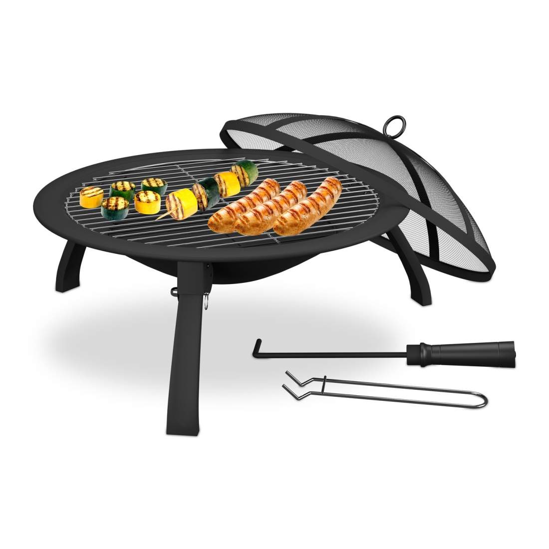 Eldstad med grill – hopfällbar, gnistskydd, platsbesparande | Hem & Hobby | Pryloteket