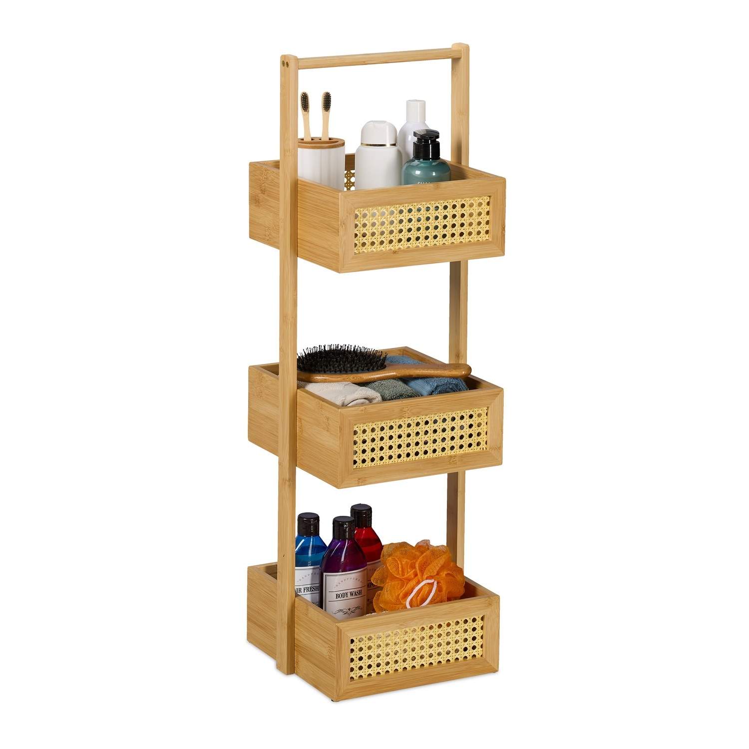 Bamboo Storage Caddy – 3-lags rattan designhylder