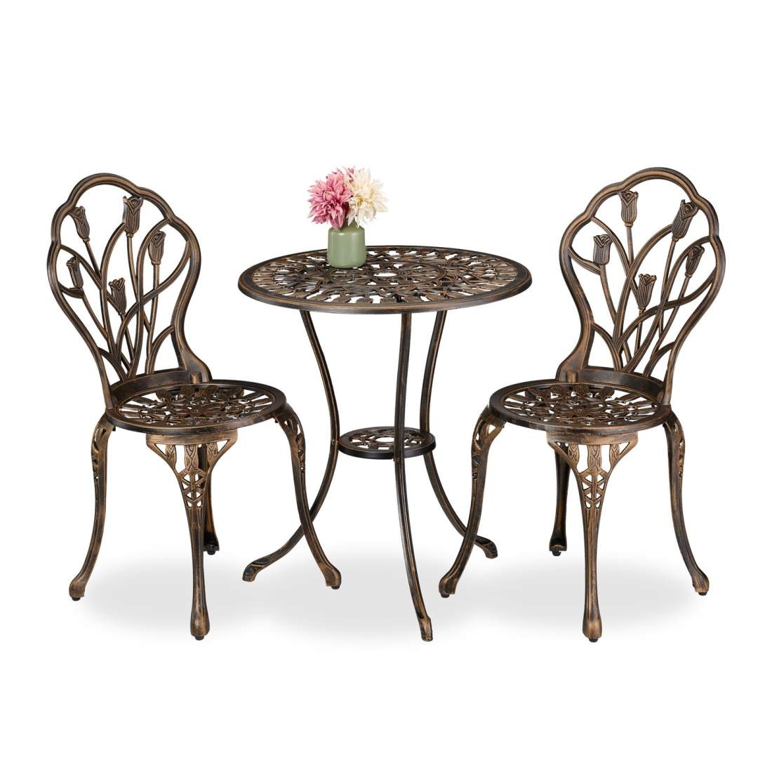 3-delad Floral Bistro Set – Bord och stolar för uteplats | Hem & Hobby | Pryloteket