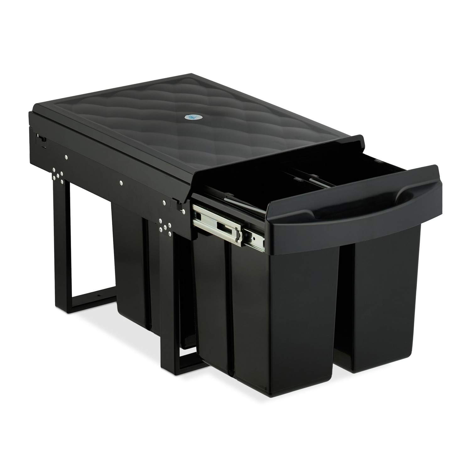 Udtrækkelig køkkenaffaldsspand – sort, pladsbesparende design