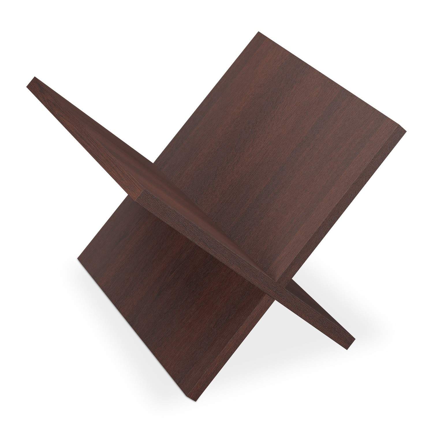 Træmagasinstativ – X-Design, mørk valnødfinish