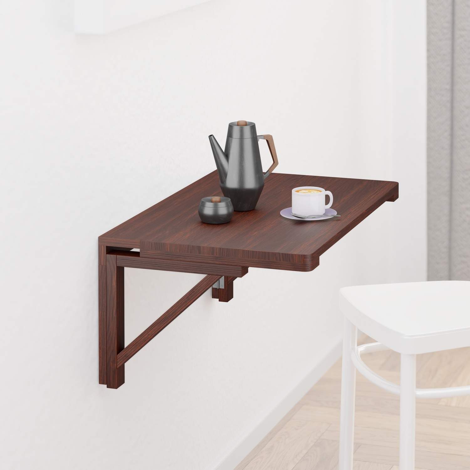 Vægmonteret klapbord – pladsbesparende, alsidigt design