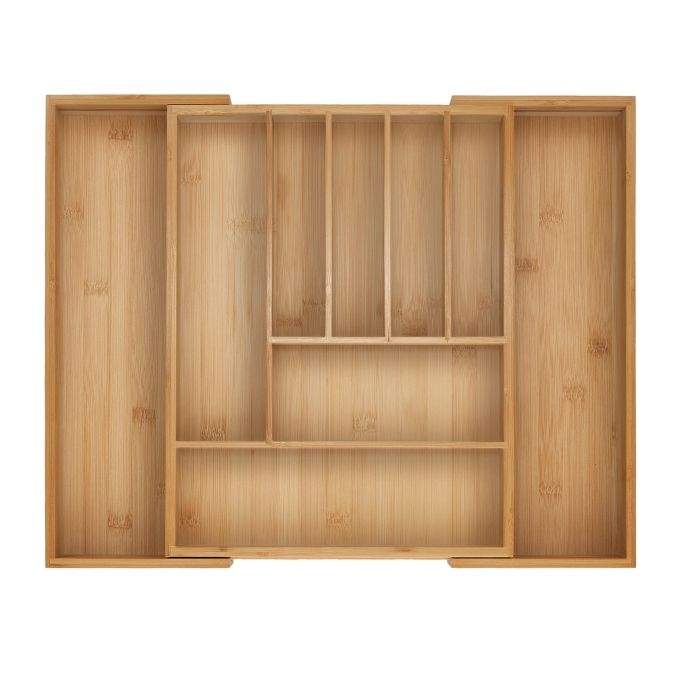 Bambu bestickbricka – justerbar, flerfacksarrangör | Hem & Hobby | Pryloteket