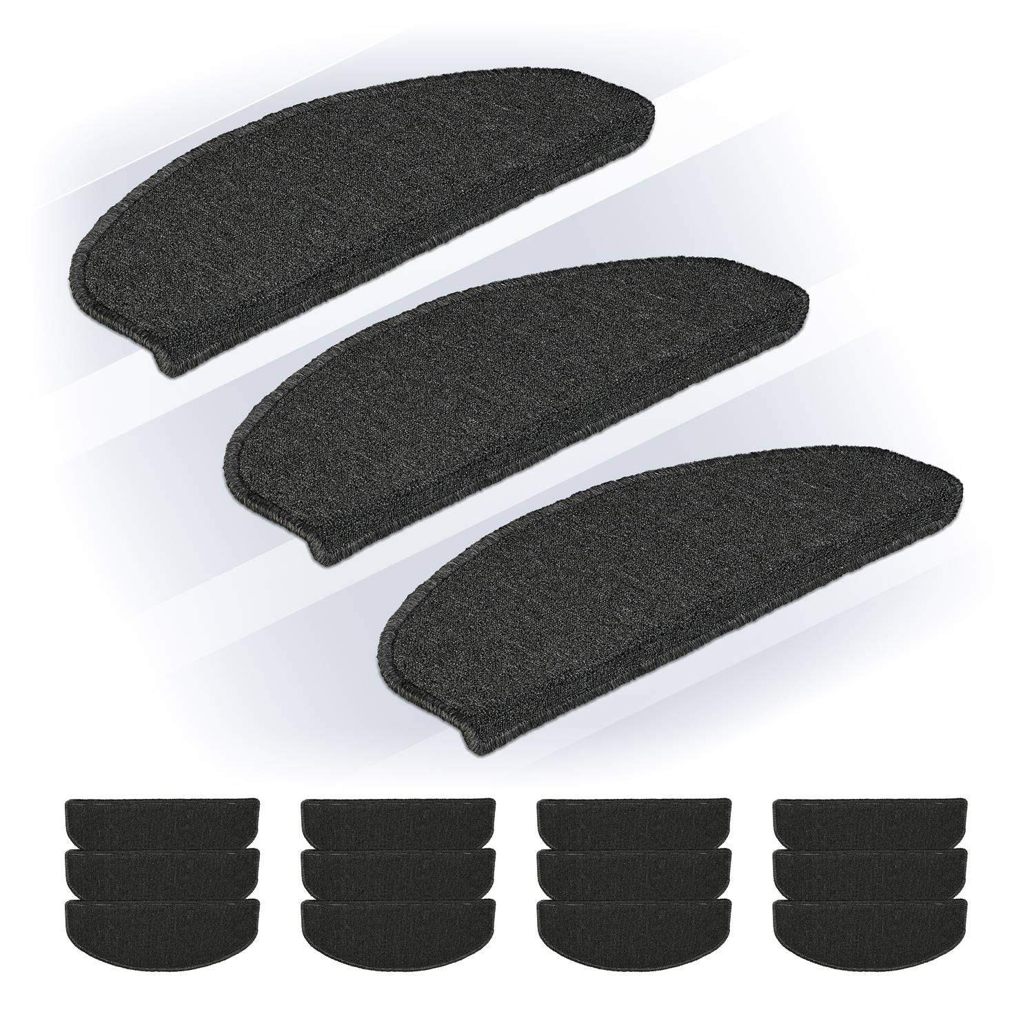 Afrundede trappetrinsæt med 15 stk – komfort- og sikkerhedsmåtter