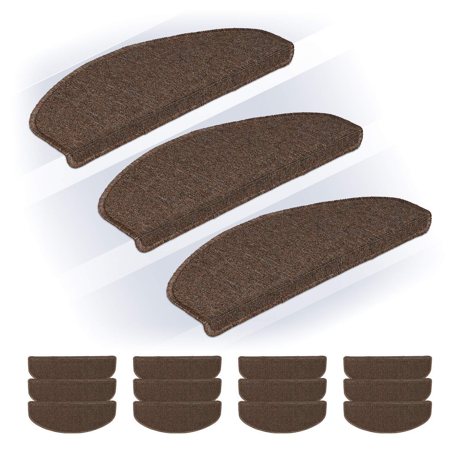 Afrundede trappetrinsæt med 15 stk – komfort- og sikkerhedsmåtter