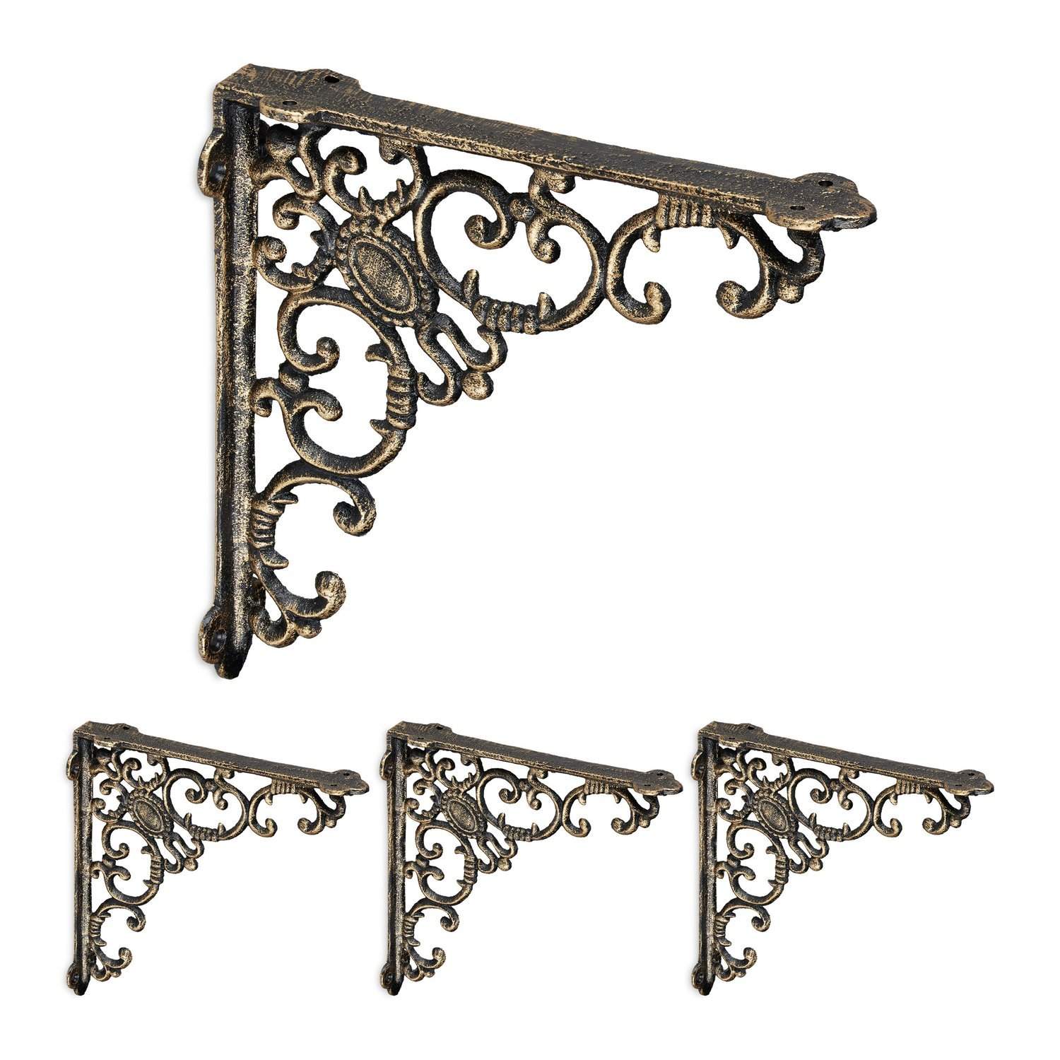Vintage gjutjärnshyllfästen, set om 4 – antik design | Hem & Hobby | Pryloteket