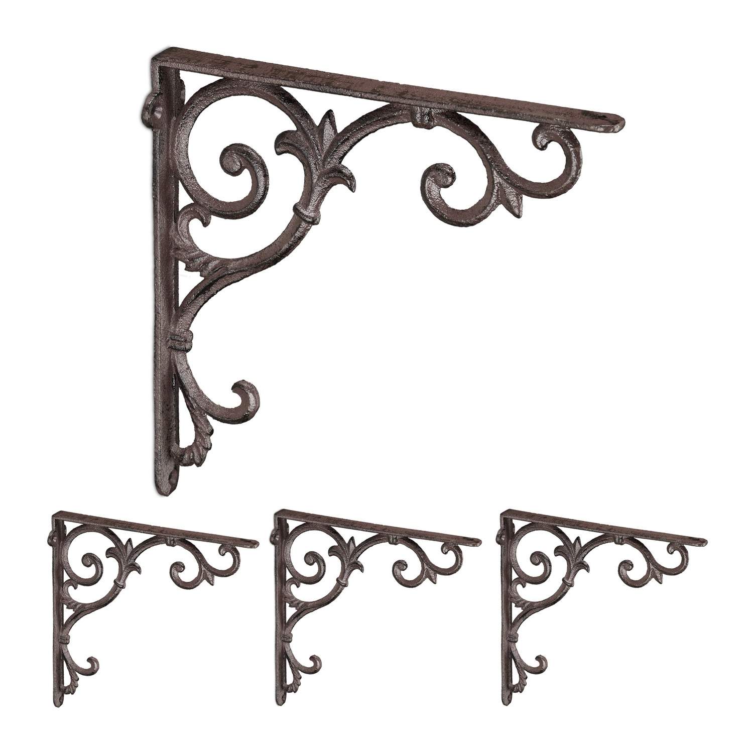 Vintage gjutjärnshyllfästen, set med 4 – 90° vinkel | Hem & Hobby | Pryloteket