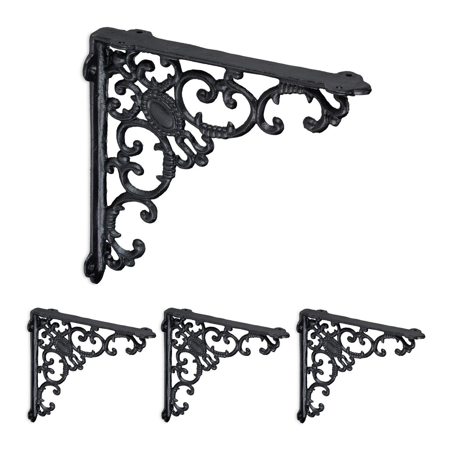 Vintage gjutjärnshyllfästen, set om 4 – antik design | Hem & Hobby | Pryloteket